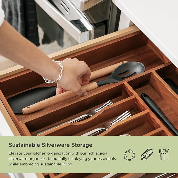KitchenEdge Premium Silverware, Flatware and Utensil Organizer - Image 5