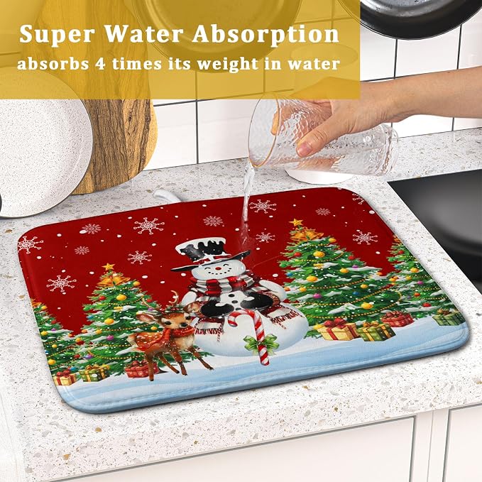 Christmas Snowman Dish Drying Mat - Image 7