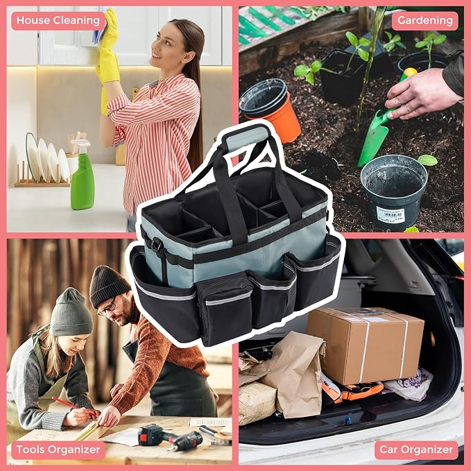 ProCase Cleaning Caddy Bag for Housekeepers, Foldable Cleaning Supply Bag - Image 5