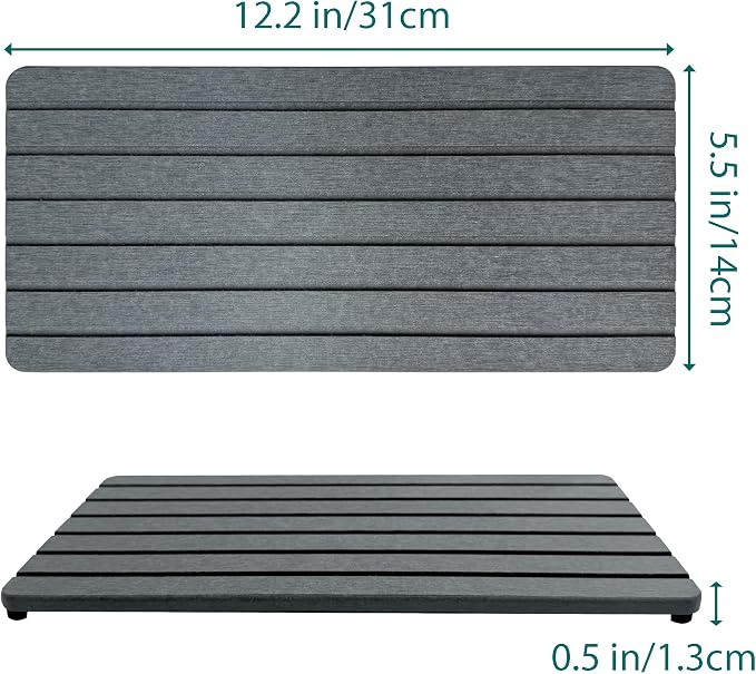 2 PCS Water Absorbent diatomite Coasters, Stone Drying mat - Image 3