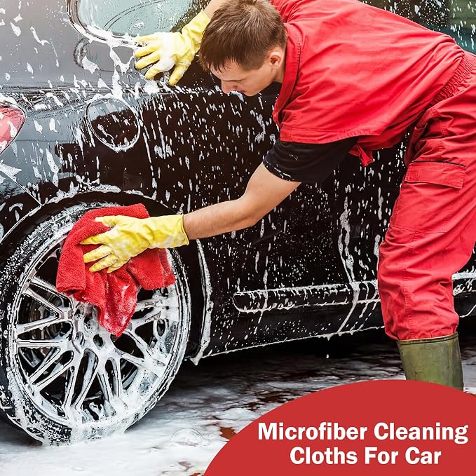 Tallew 15 Pcs Car Microfiber Towels Buffing Drying Wash Cleaning Cloths Plush - Image 4