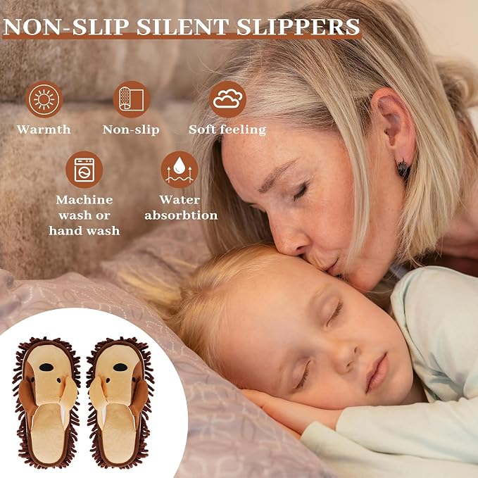 Liitrton Mop Slippers Cartoon Mop Shoes, Washable Microfiber Slippers - Image 2