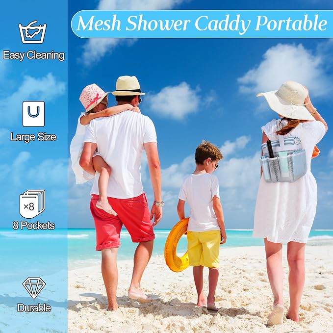 Hillban 4 Pcs Mesh Shower Caddy Portable Large Quick Dry Shower Caddy Basket - Image 5