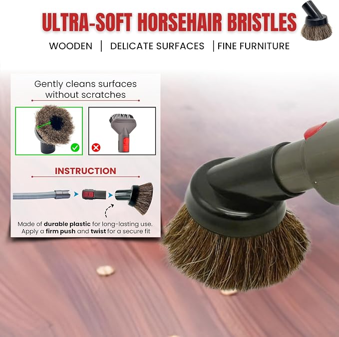 For Dyson Horsehair Vacuum Brush & Extension Hose – Compatible - Image 2