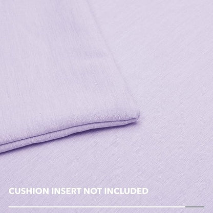 Deconovo Decorative Throw Pillow Covers - Set of 4 Soft Linen Cushion Covers, 18x18 Inch, Green & Machine Washable Pillowcases for Sofa, Bedroom, Living Room Décor,Pastel Purple,COVERS ONLY No Inserts