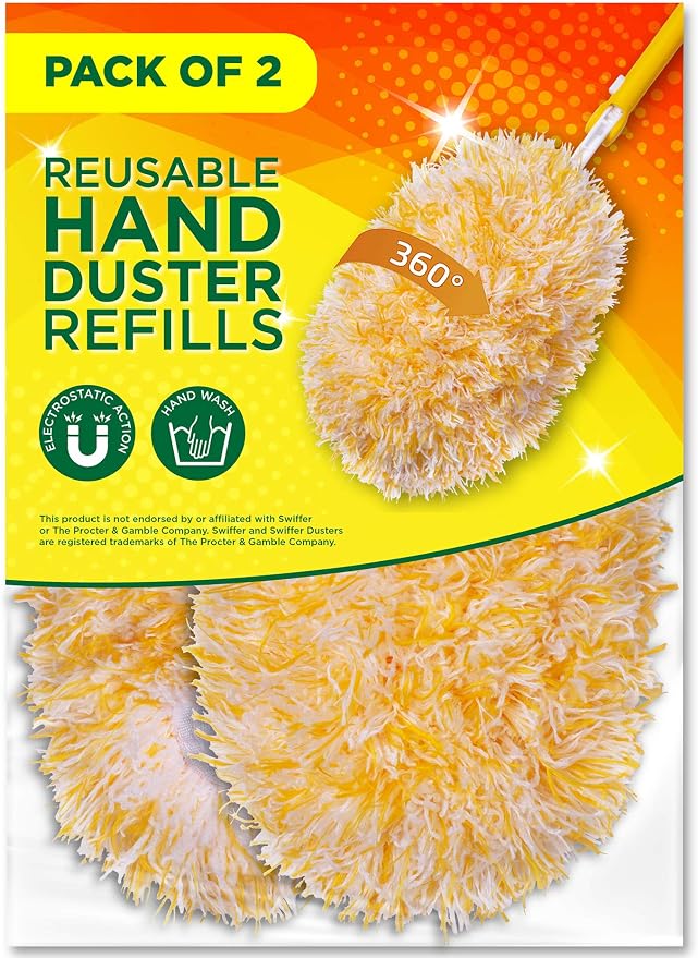 Microfiber Reusable Refills for Swiffer Hand Duster, 360 Degree Dry Duster by Millifiber