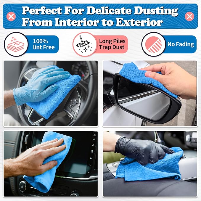 FIXSMITH Shop Towels, Microfiber Cleaning Cloth Bulk, 200 Pack Microfiber Towels - Image 3
