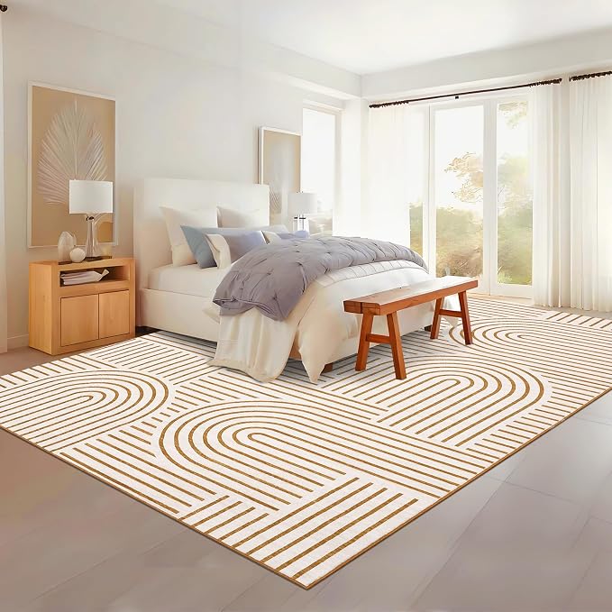 Washable Rug 9x12 Area Rugs for Living Room, Abstract Rug for Bedroom, Soft - Image 2