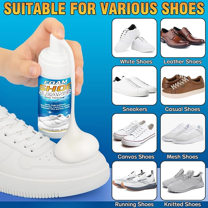 Shoe Cleaner Kit, 6.76oz White Sneaker Cleaner - Image 4