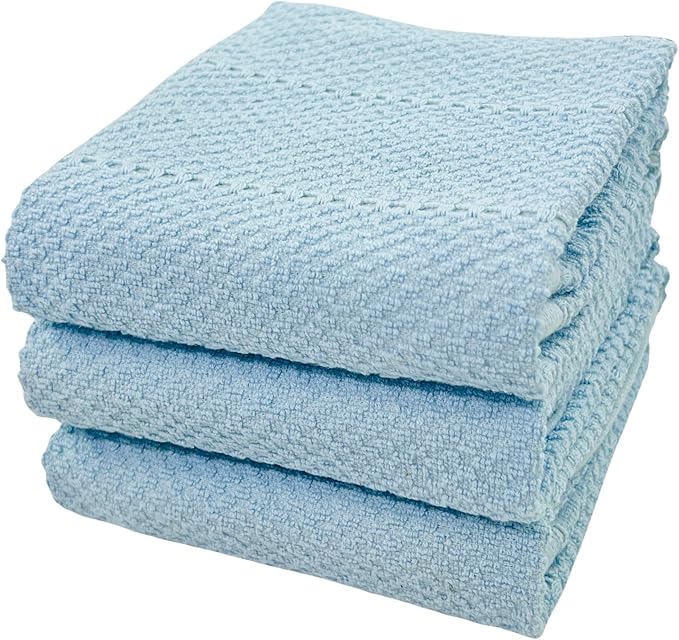 Serafina Home Coastal Sky Light Blue Kitchen Hand Dish Towels: Oversized 28" x by SerafinaHome