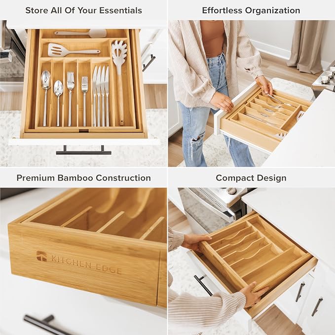 KitchenEdge Premium Silverware, Flatware and Utensil Organizer - Image 3