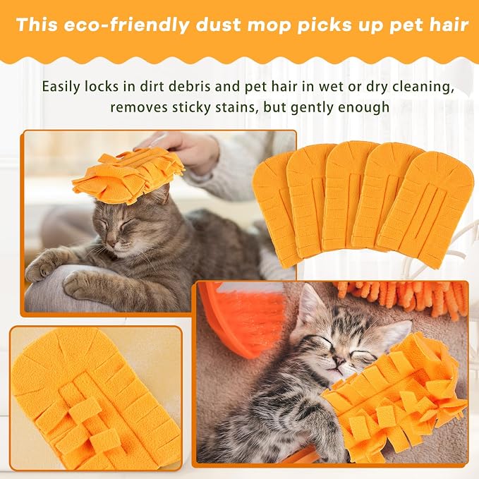 Zubebe 6 Pcs Duster Refill Reusable Fleece Duster Refills Feather Flat Dusters - Image 4