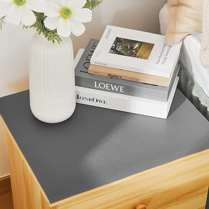 100% EVA Shelf Liner for Kitchen Cabinet, 18" x 120" Drawer Liners Non Adhesive Non Slip Waterproof Plastic Paper, Dresser Pantry Bathroom Refrigerator Protector, Grey