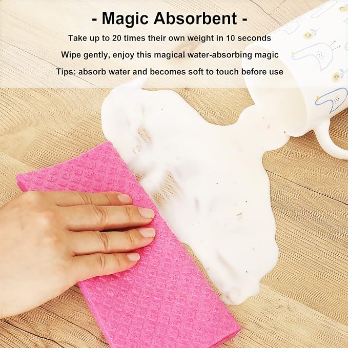 10 Packs Swedish Dishcloths for Kitchen, Reusable Paper Towels Compostable - Image 2
