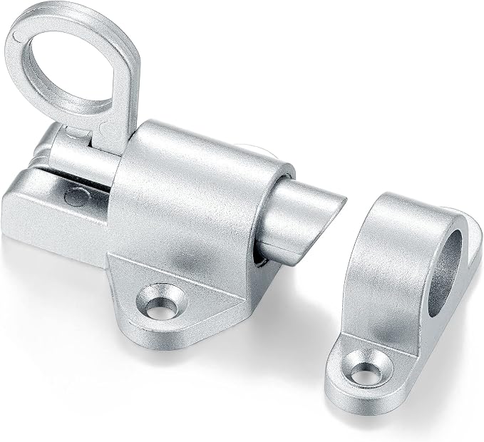 4 Packs Self-Closing Latches，Silver Gray Spring Door Lock，Resilient Bolt Latch - Image 8