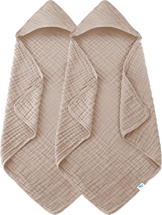 SWEET DOLPHIN Muslin Hooded Baby Bath Towels by SWEET+DOLPHIN