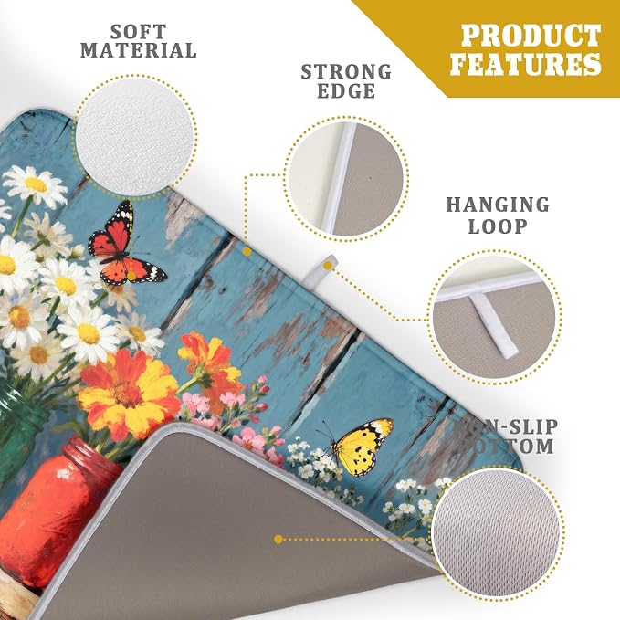 Spring Summer Floral Dish Drying Mat - Image 4