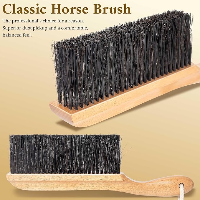 BFWood Horse Hair Hand Broom, Woodworking Bench Cleaning Brush, Fireplace Dust - Image 4