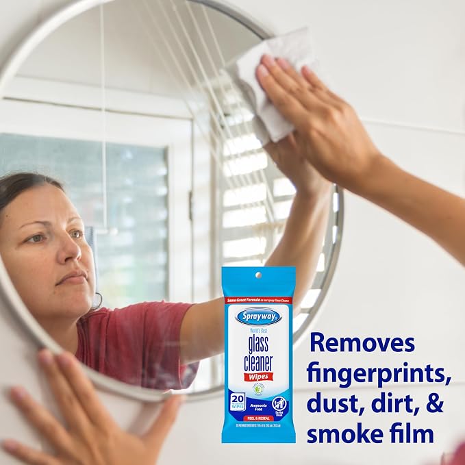 Sprayway Glass Cleaner Wipes, Pre-Moistened | Original Ammonia-Free Formula | - Image 6