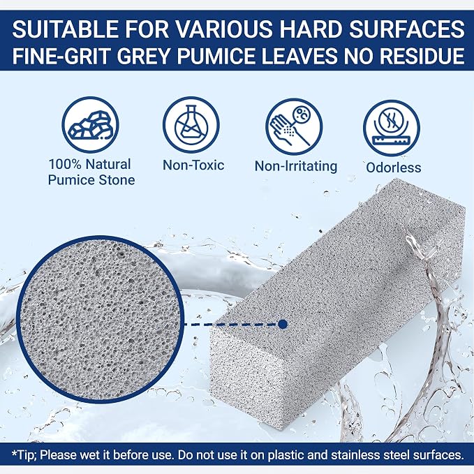 2 Pack Pumice Stone for Toilet Cleaning, Extra Long Handle for Removing Bowl - Image 3