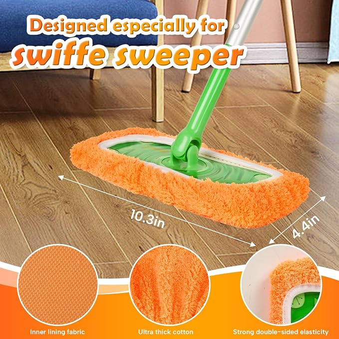 3 Pack Reusable Microfiber Mop Pads - Image 3