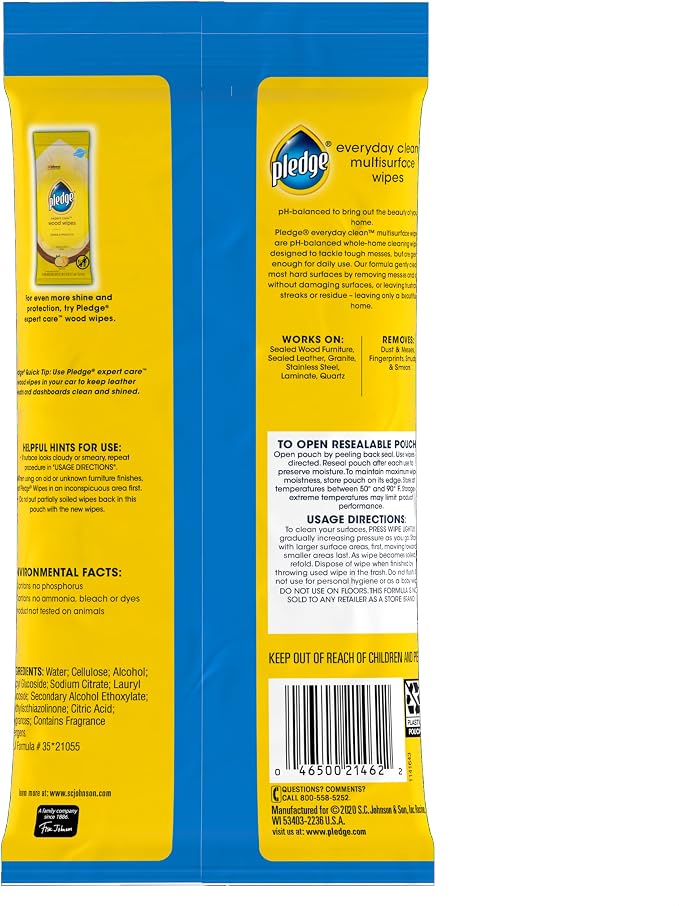 Pledge Multi Surface Everyday Wipes Fresh Citrus - Image 2
