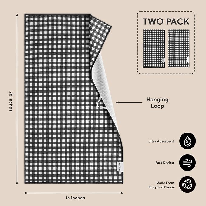 RECYCO Waffle Kitchen Towel Set of 2 - Image 6