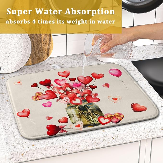 Valentine's Day Dish Drying Mat - Image 7