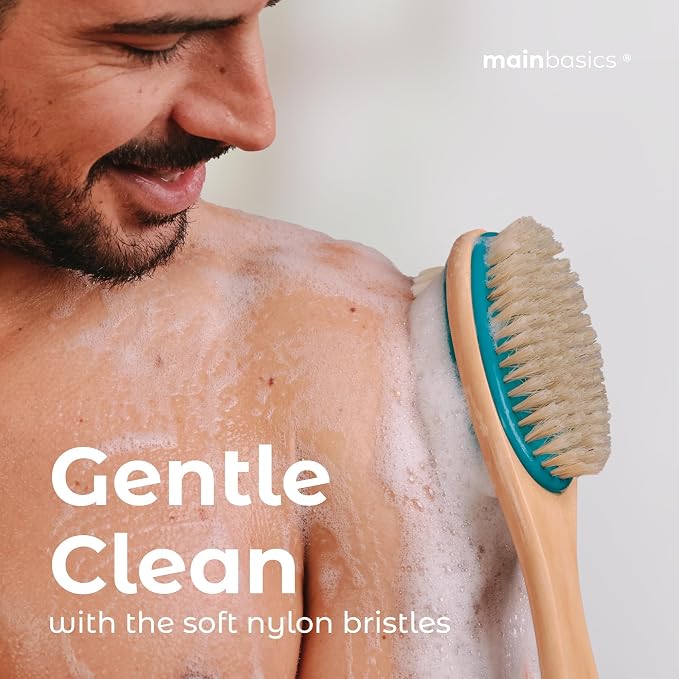 MainBasics Back Scrubber for Shower – Long Handle Dual-Sided Brush for Body - Image 5