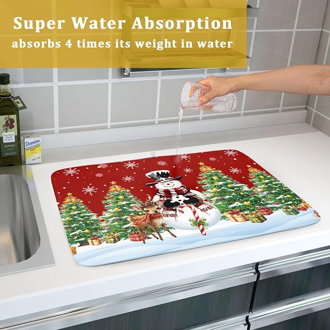 Christmas Snowman Dish Drying Mat - Image 7