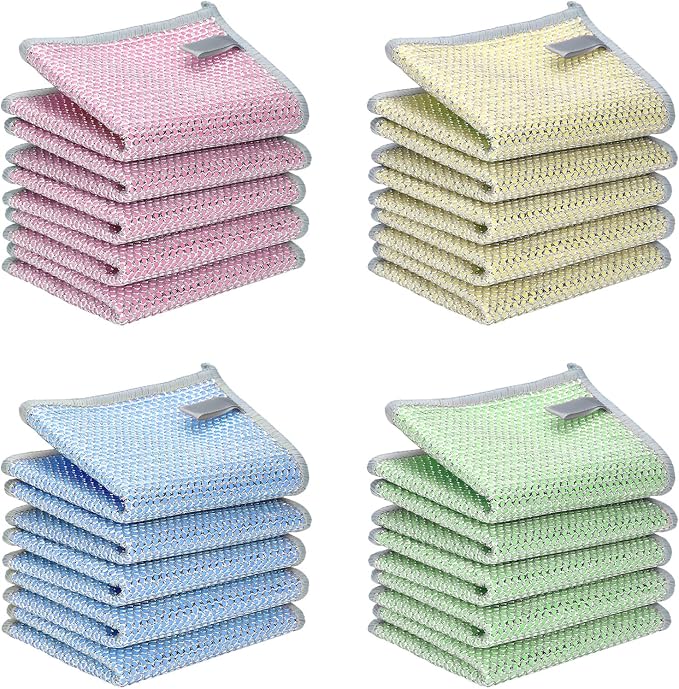 20PCS Upgrade Wire Dishwashing Rag, Non-Scratch, Wet and Dry, Double Layer by Unknown