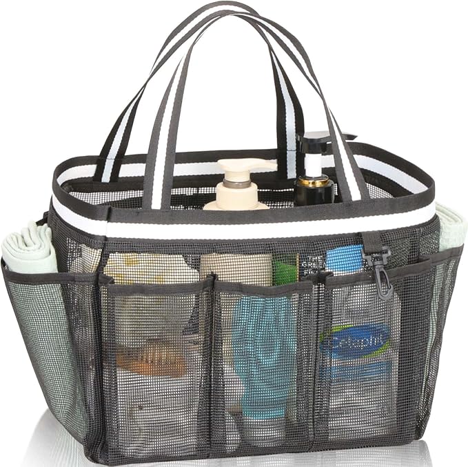 XL Mesh Shower Caddy Portable Shower Bag by fiezkaa