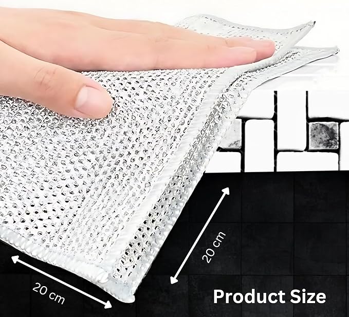 Non Scratch Wire Dishwashing Rag, 8 Pack Double Layer Reusable Wire Dishcloth - Image 5