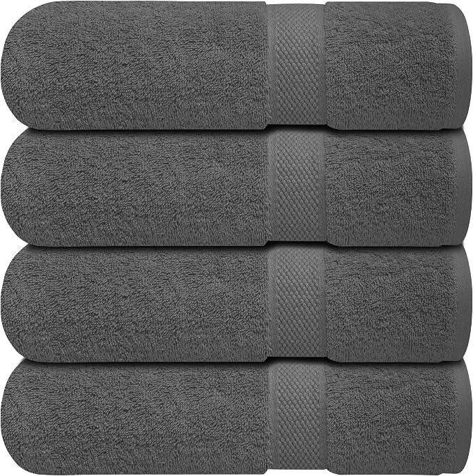 Infinitee Xclusives Luxury 100% Ring-Spun Cotton Bath Towels Set of 4 – Soft by InfiniteeXclusives