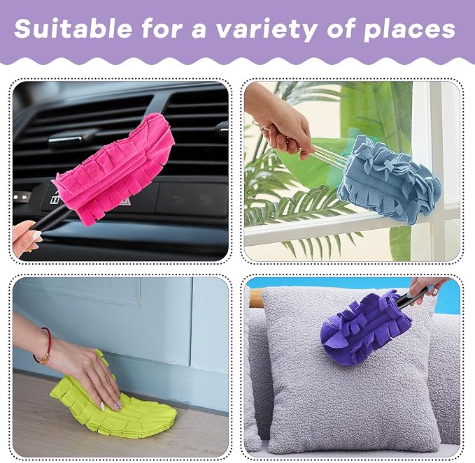 Zubebe 20 Pcs Duster Refill Reusable Fleece Duster Refills Feather Flat Dusters - Image 4
