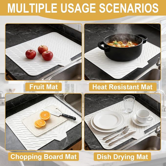 Silicone Dish Drying Mat 23x17 Multiple Usage, Easy clean, Eco-friendly - Image 5