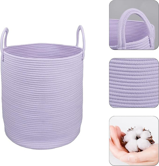 Rope Laundry Basket Hamper for Clothes Woven Storage Basket for Living Room - Image 2