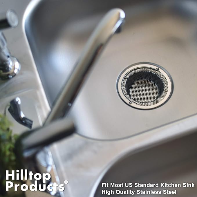 2 Pack - 4.5" Top / 3" Basket - Kitchen Sink Drain Strainer Stainless Steel - Image 6