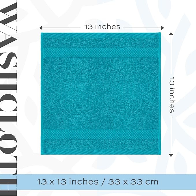White Classic Luxury Cotton Washcloths 13x13 Inch - Image 4