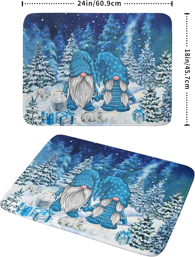 Winter Blue Gnome Dish Drying Mat - Image 2