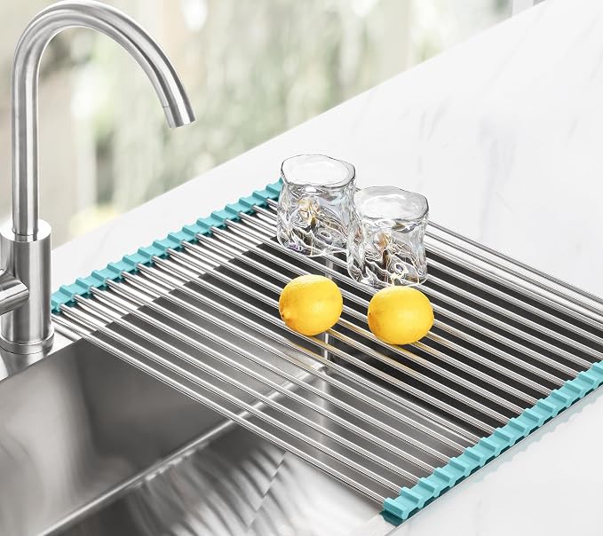 Tomorotec 21" x 15.5" Roll Up Dish Drying Rack Over Sink Drying Rack Sink Cover - Image 8