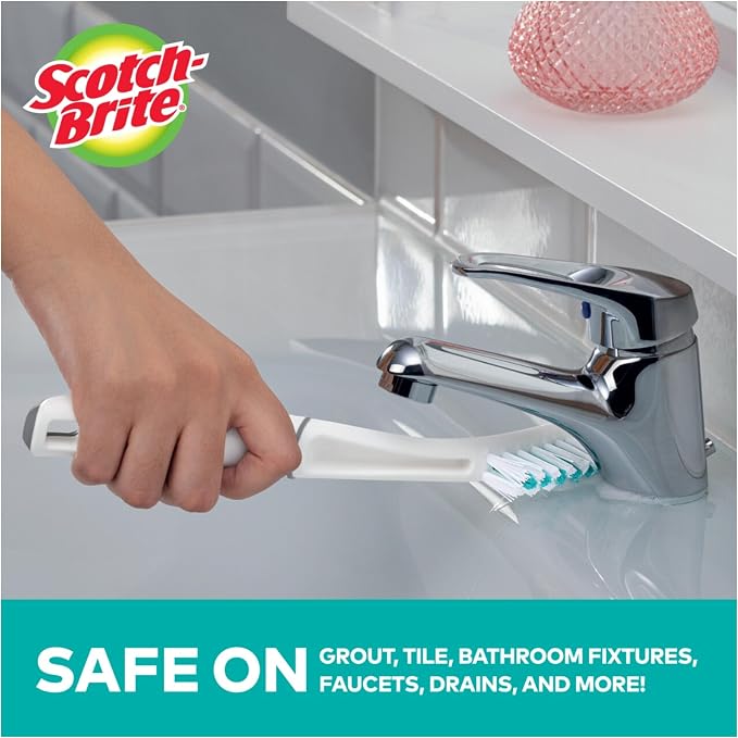 Scotch-Brite Tile & Grout Brush, Strong Bristles to Scrub Away Grime - Image 3
