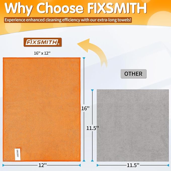 FIXSMITH Microfiber Cleaning Cloth -Pack of 24, Highly Absorbent Cleaning Rags - Image 5