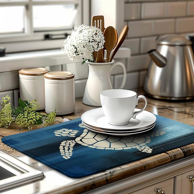 Sea Turtle Dish Drying Mats for Kitchen Counter 18x24 Inch Summer Ocean Animal - Image 6