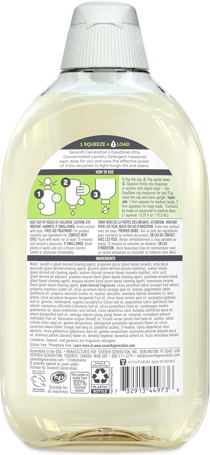 Seventh Generation Laundry Detergent Ultra Concentrated Clean Scent oz 2 Pack - Image 2