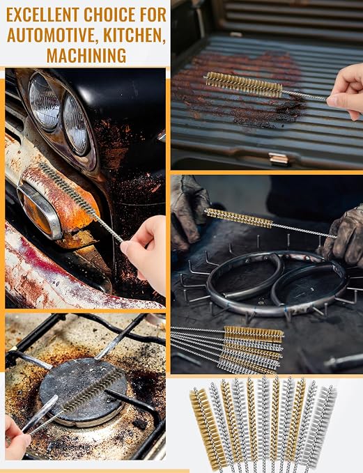 7pcs Stainless Steel Brushes Set, 12 inch Pipe Cleaner Brush，Parts Cleaning - Image 6