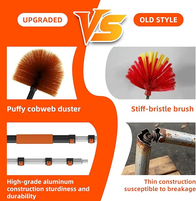 26 FT Cobweb Duster with Extension Pole, Cobweb Duster with 5-20FT Telescoping - Image 4