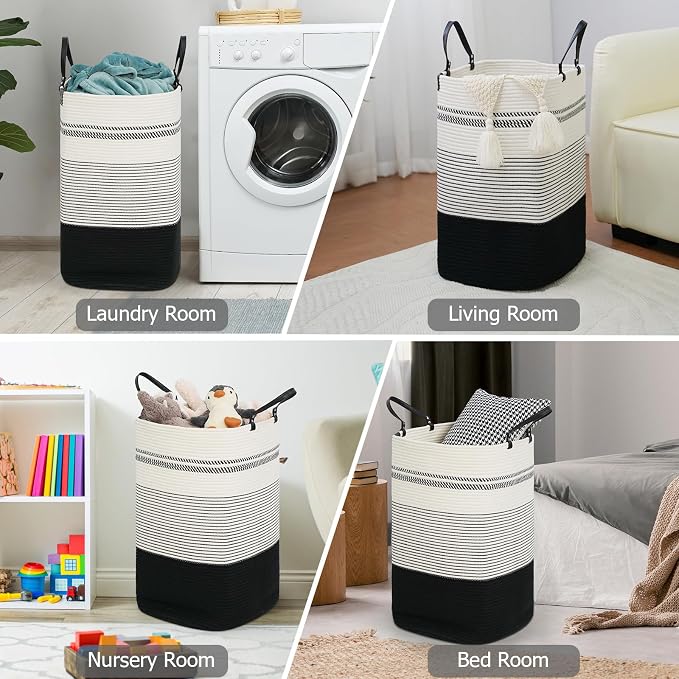 danpinera 100L Nursery Hamper, Tall Woven Laundry Basket - Image 7