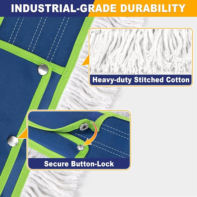 41" Commercial Dust Mop Replacement Heads: Resuable Washable Industrial Cotton - Image 5