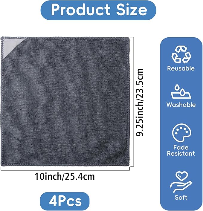 4 Pack Magnetic Microfiber Cleaning Cloth, Dry Erase Erasers Cleaner - Image 2